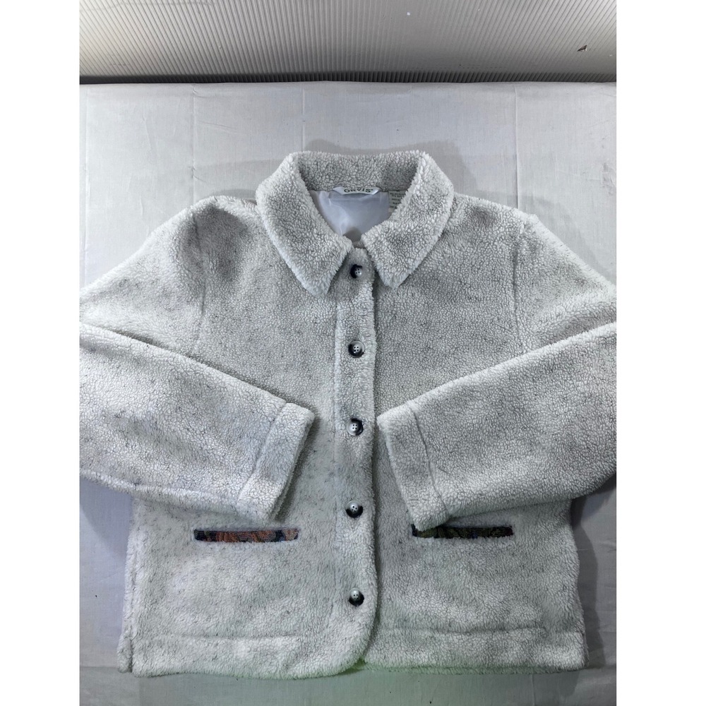Orvis Womens Fleece Snap Button Jacket Light Gray Size‎ M